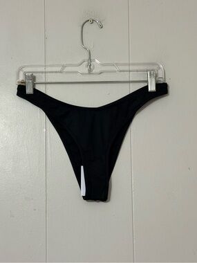 Reina Olga Brigette Bikini Bottom Black Size 2 NWT Italian Cheeky Swim